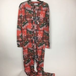 Wembley deer Santa one piece Christmas pajamas